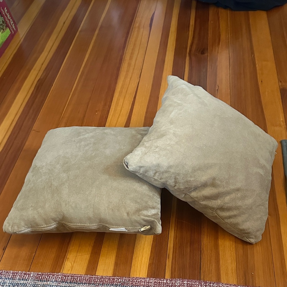 Tan Suede Throw Pillows